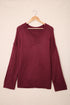 V Neck Drop Shoulder Knitted Sweater